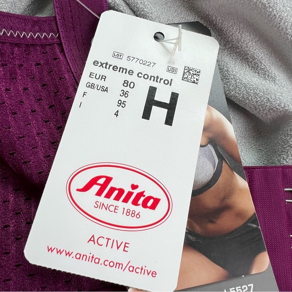 Anita NWT Extreme Control 36H Rose Berry Sports Bra - Picture 7 of 12